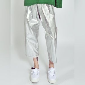 U Z I N Y C silver pants unisex loose fitting